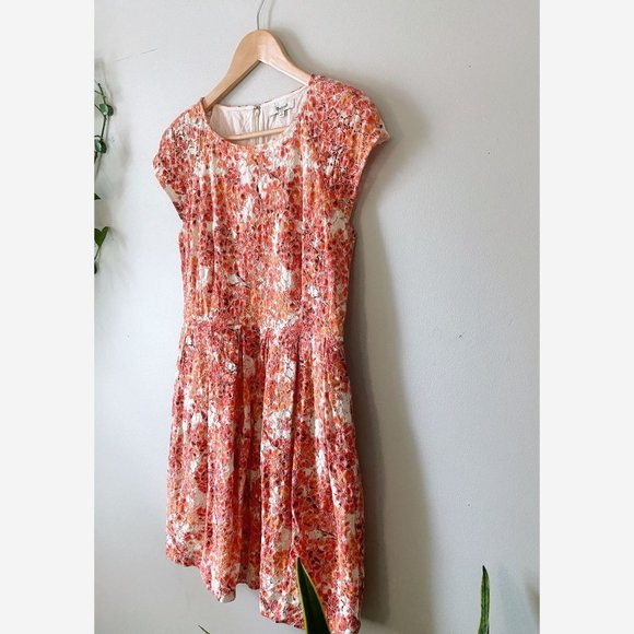Madewell Watercolor Painted Lace Bloom Dress Size 6 - Picture 7 of 10